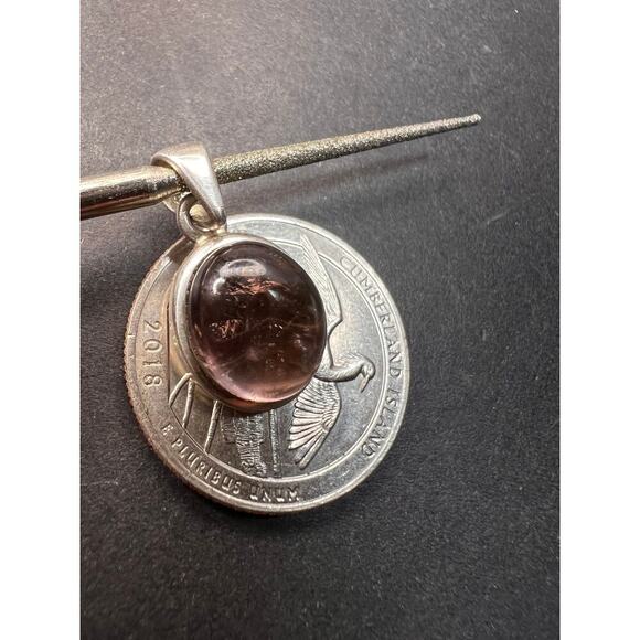 NEW lilac bi color tourmaline sterling silver pendant 2.70 grams - Picture 2 of 16